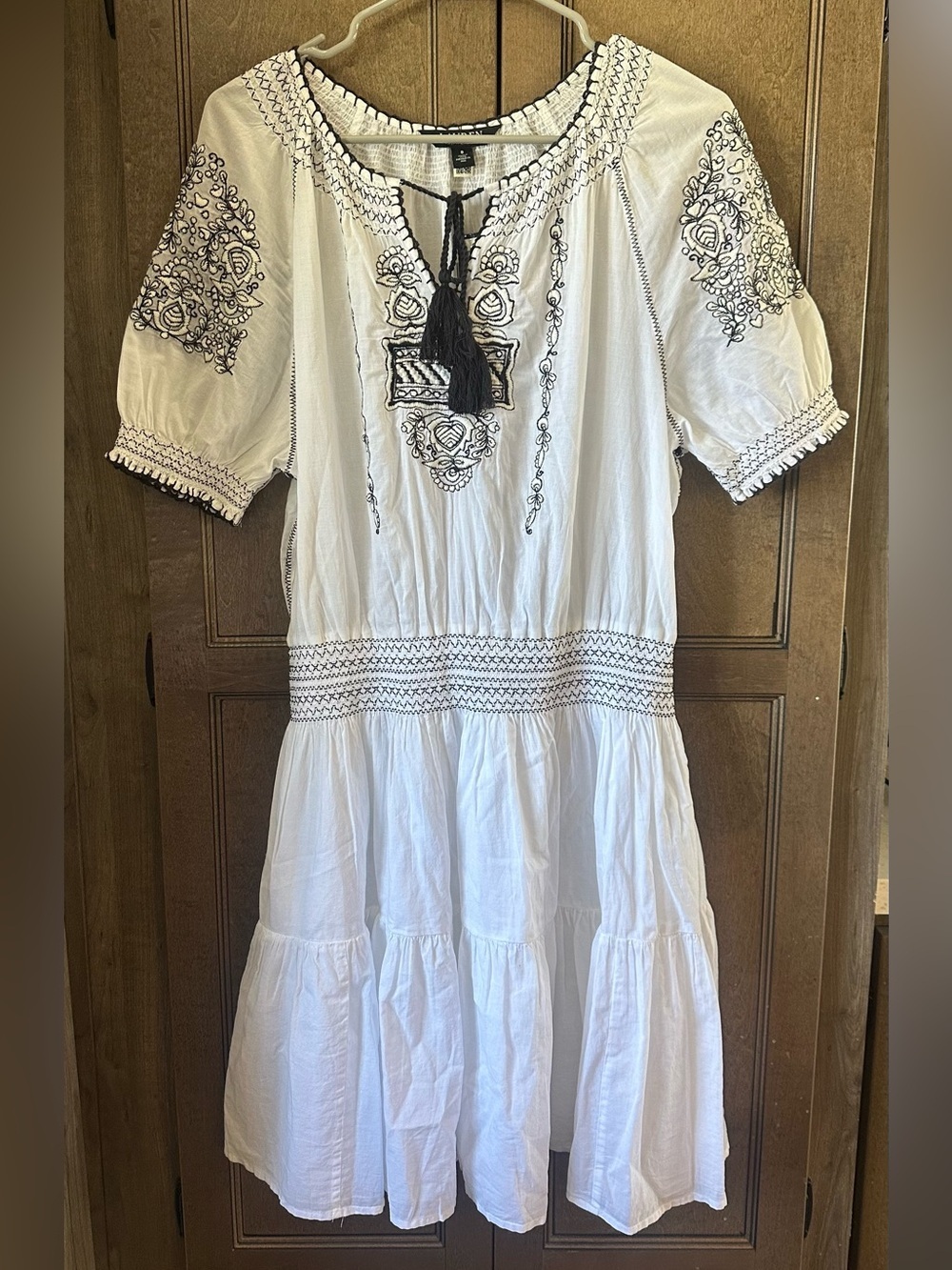 Lauren Ralph Lauren Embroidered Cottage Boho Cotton Voile Midi Dress Size 8